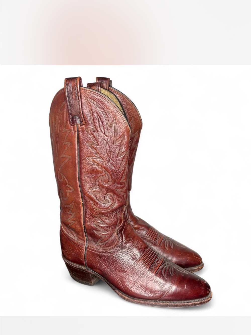 Vintage Dan Post Brown 16781 Western Cowboy Boots Mens Size 8.5 D